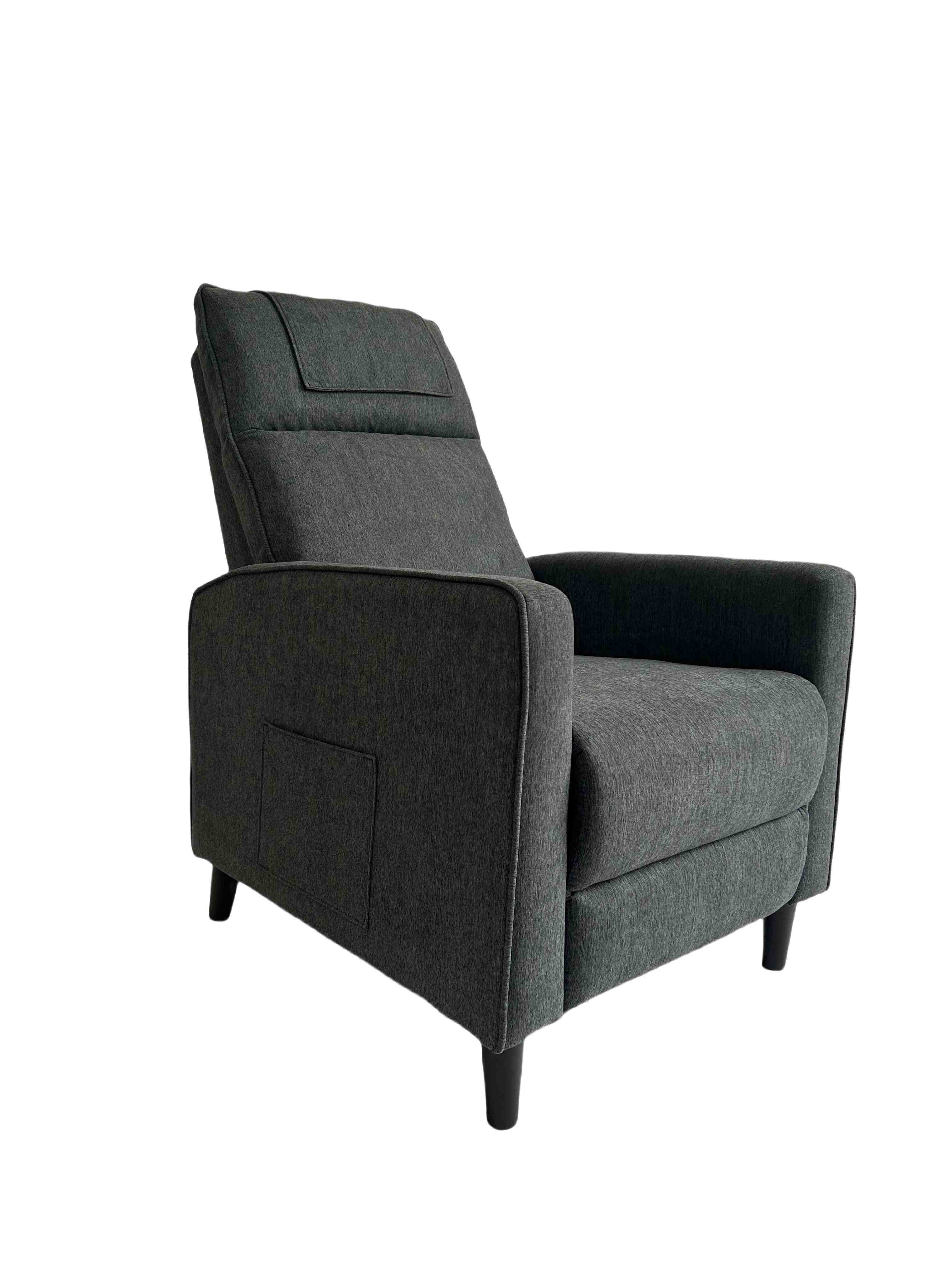 Accent Chair with Ottoman Set Velvet Reclining Reading Armchair with Adjustable Backrest for Living Room