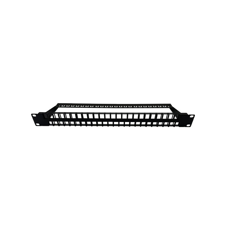 Metal RJ45 Ethernet Patch Panel with Cable Management 1U Height Shielded Compatibility for