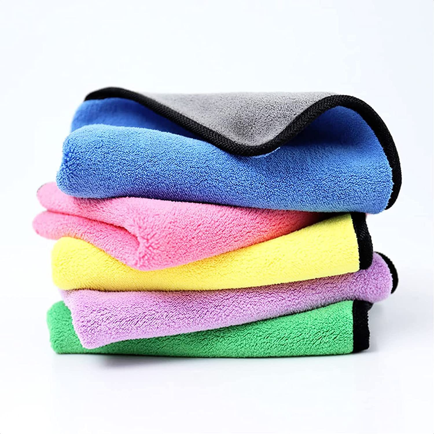 Facial Cleansing Towels 5-Pack Double-Sided Thick Coral Fleece for Ultimate Absorbency