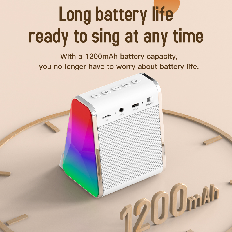 RGB Lights Wireless Charging Bluetooth Speaker For Small Business And Office 118*77*43mm