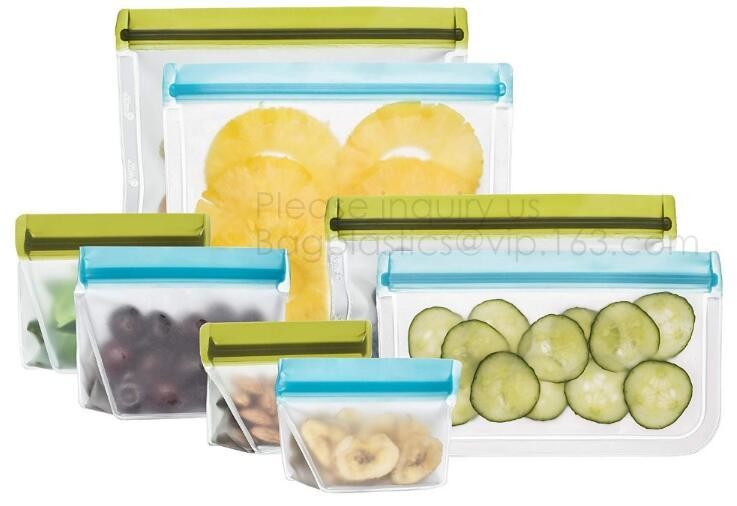 PEVA Reusable Food Storage Bag Airtight Zip Seal Bags Keep Your Food Fresh Re-zips are made out of food safe, fresh lock