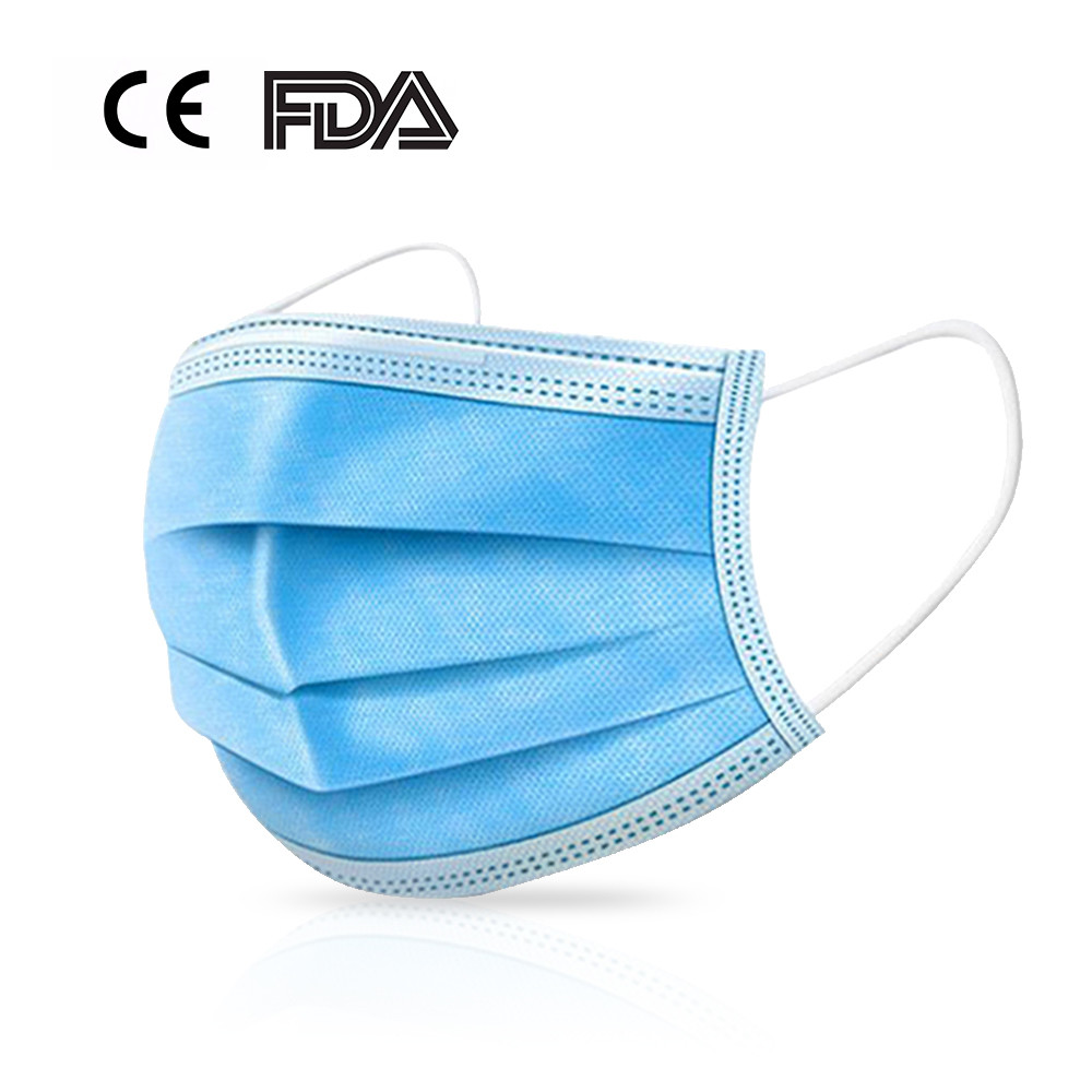 Personal Non Woven Disposable Face Mask / 3 Layers Protective Face Mask