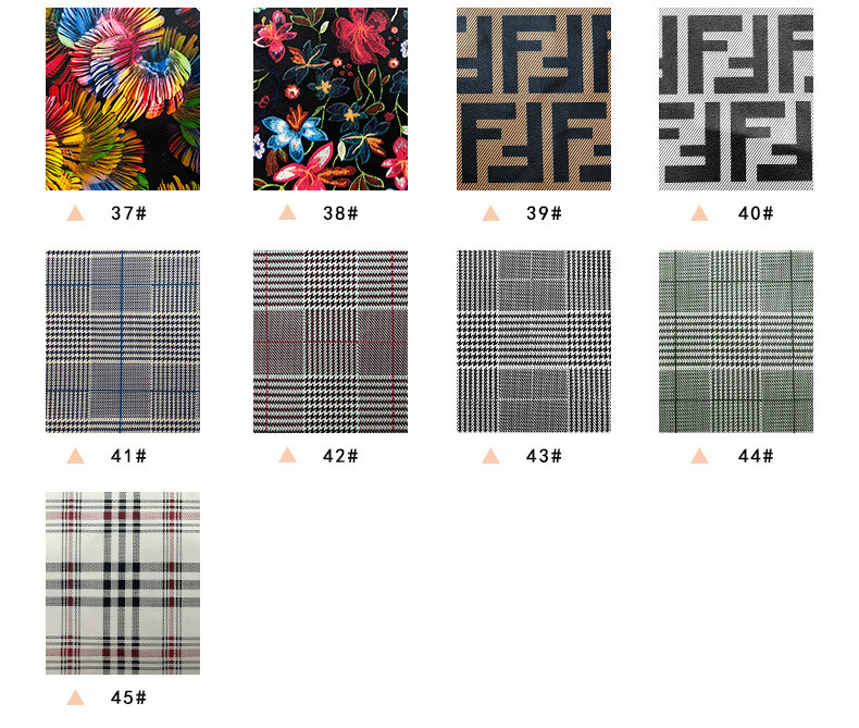 Custom Soft PU Synthetic Leather Cloth Elastic Bottom Classic Plaid Pattern