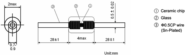 DIP Glass Sealed NTC Thermistor 1000KR And 1388KR / Ohm