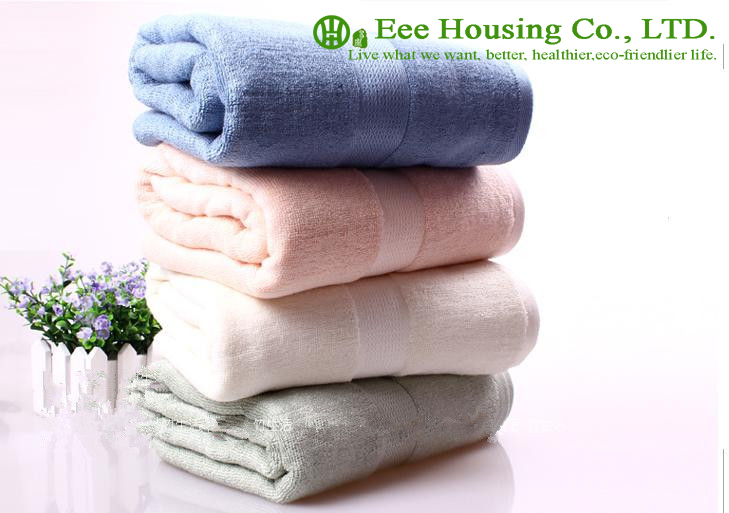 100% Plain Bamboo Fiber Tower, Eco-friendly and Anti-Bacterial, 34cm*76cm,Blue/ Green/Pink/ khaki