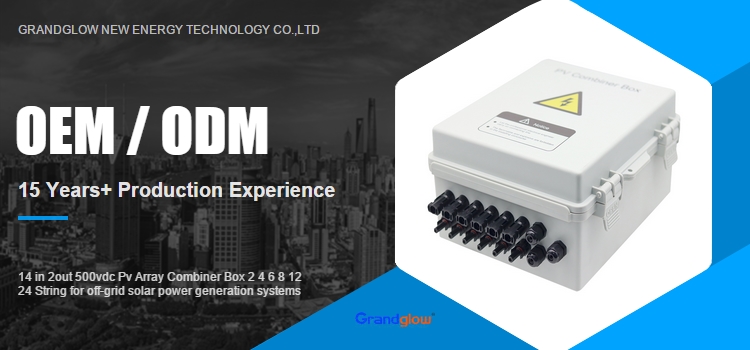 14 in 2out 500vdc Pv Array Combiner Box 2 4 6 8 12 24 String for off-grid solar power generation systems