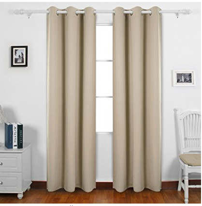 Natural Fabric Door Window Curtains , Modern Style Long Window Curtains