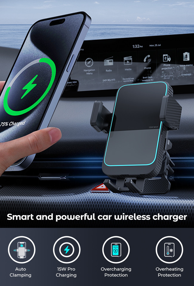Aluminum Alloy Wireless Magnetic Charger Car Mount For Samsung Z Flip
