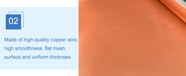 99.8% 100 Mesh Copper Wire Mesh / Fabric 1m Width Non Magnetic