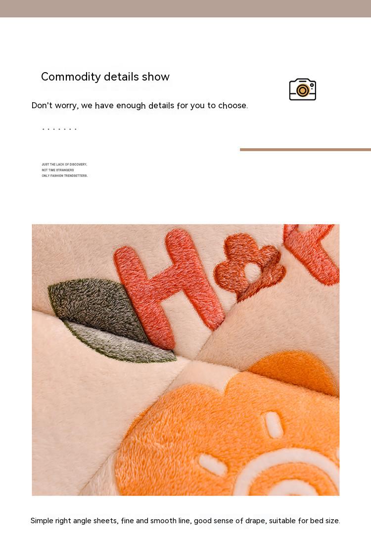 Customized Color Soft Chemical Fiber Quilt for Thickened Warm Lamb Fleece Bedding Set