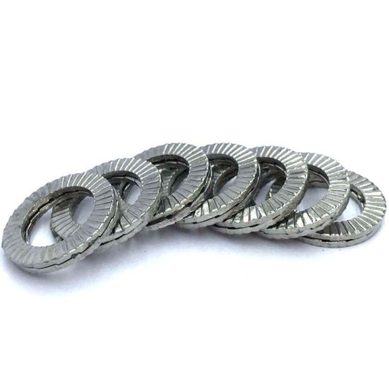 DIN Standard Stainless Steel Two-fold Double Stack Self Locking Washer with ZINC Finish