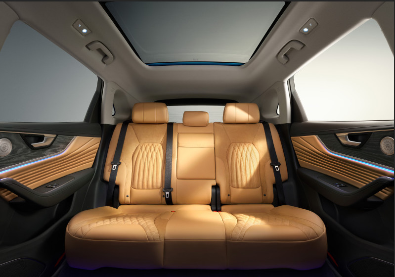 Blue Hongqi Sports Utility Vehicle 185kw 5 Seater Gasoline Hongqi Suv