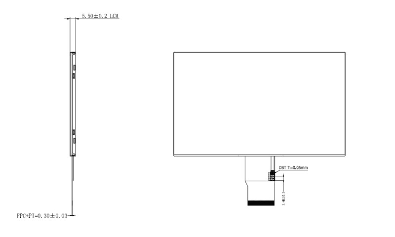 7 Inch TFT LCD Display Wide Temperature Operation RGB 1024x600 50pins HMI Screen