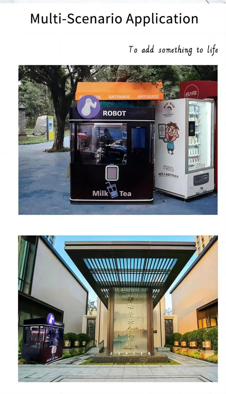 Automatic Coffee Robot Barista Fresh Brewed Coffee Milk Tea Vending Robot With Customizable Recipes