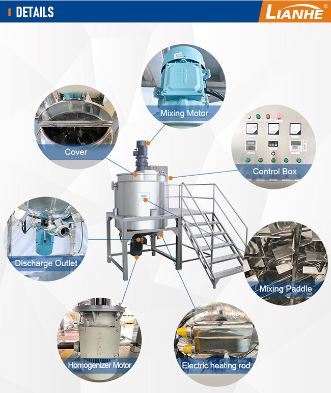 ABB 2000L Cosmetic Homogenizer Mixer , Platform Hand Sanitizer Mixing Equipment