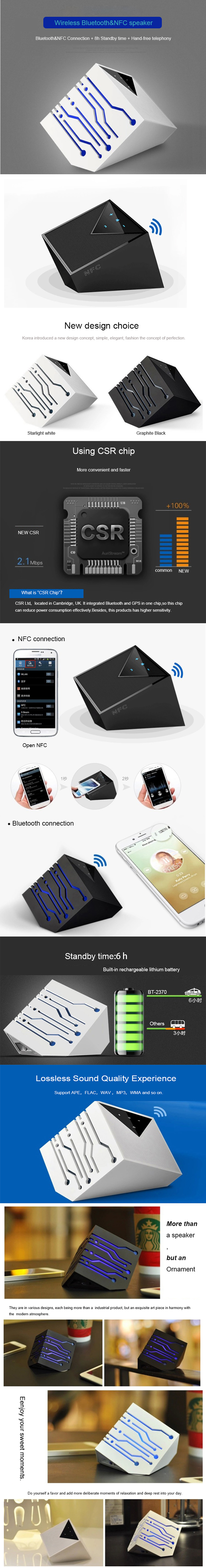 New Design mega bass Blue-tooth Speaker with Light and Touch panel