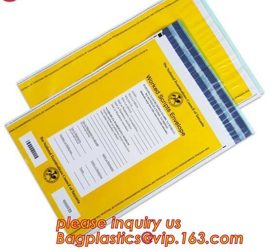 Security plastic bag with adhesive tape for cash, plastic money bag, Security Money Cash Bag For Airport/Bank and police