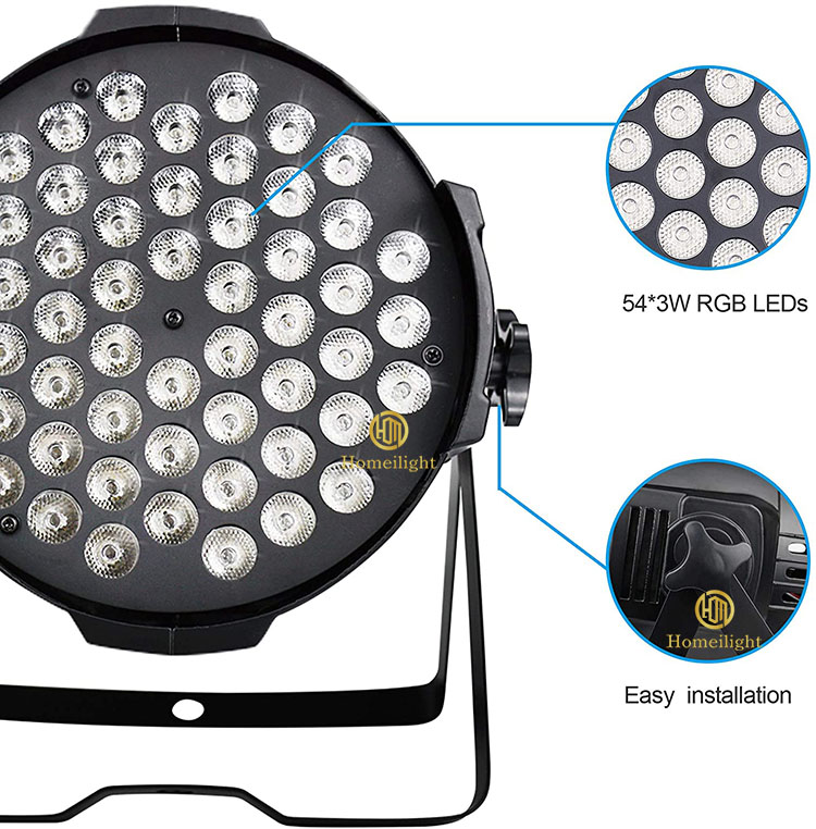 Lamp Luminous Efficiency 90lm/w 54*3w RGB 3in1 Led Par Light for Church Stage Decoration