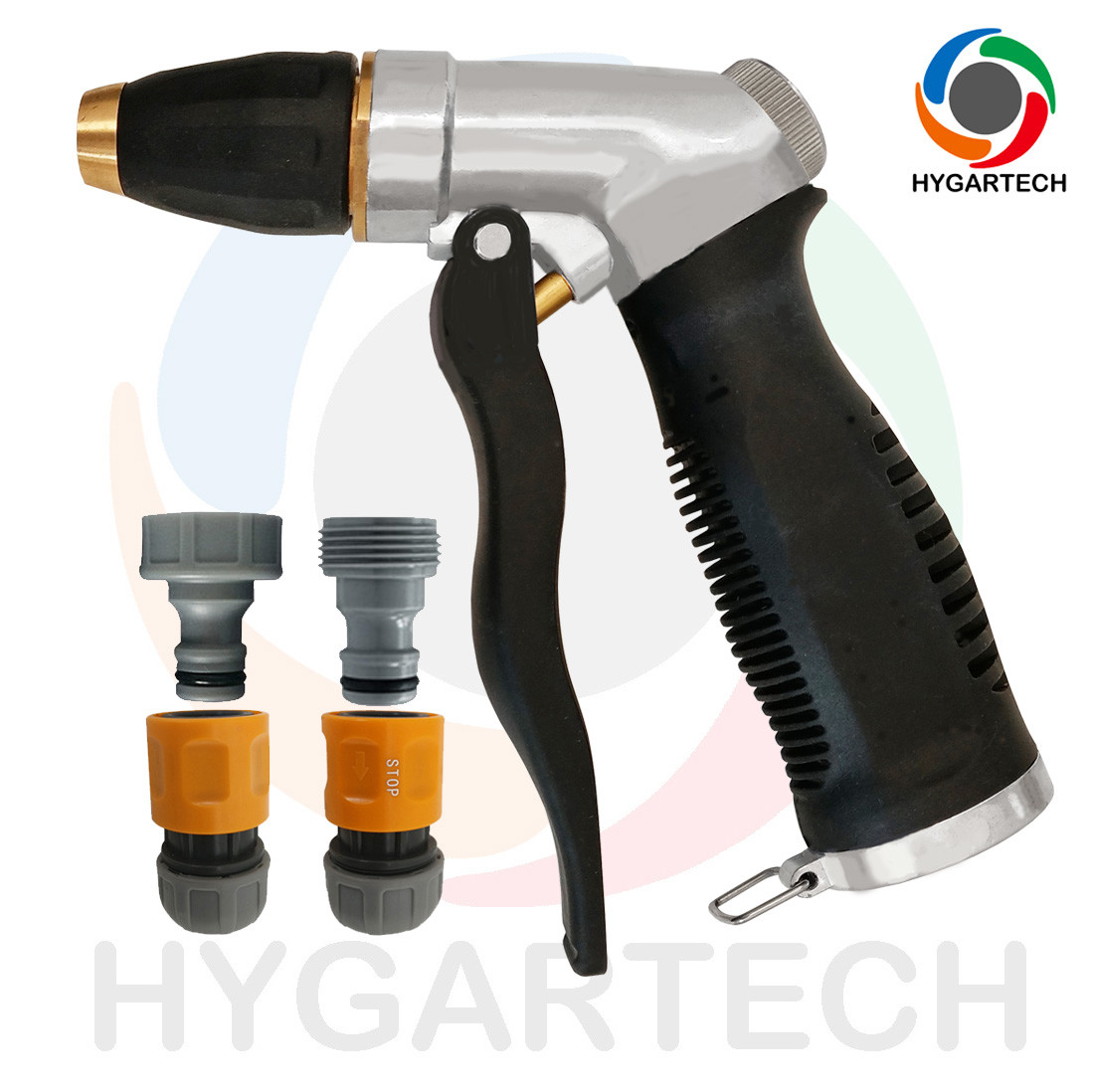 Metal Multi-Purpose Hose Nozzle Down Pressure Washing Gun With Front Trigger Control Valve