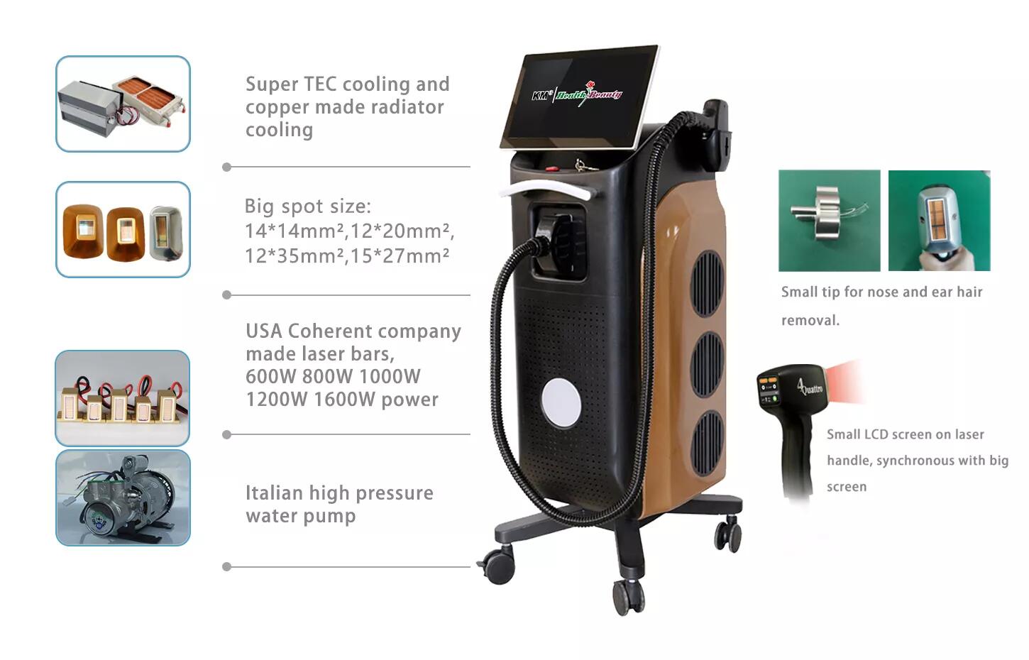 2023 Ice Platinum 808nm Diode Hair Removal Handle with Manual CD and Online Training
