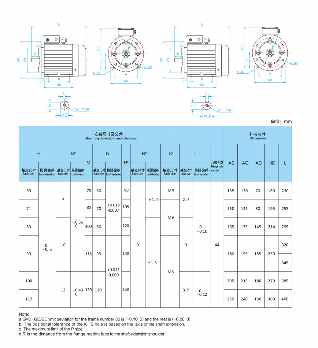 Three Phase Inverter Induction Motor YE2 Cast Iron Horizontal