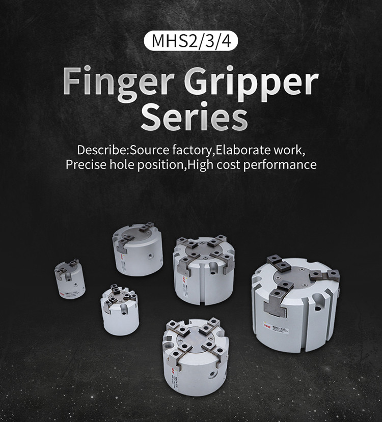 MHS3 Pneumatic 3 Jaw Gripper 0.01mm Opening And Closing Cylindrical Claw