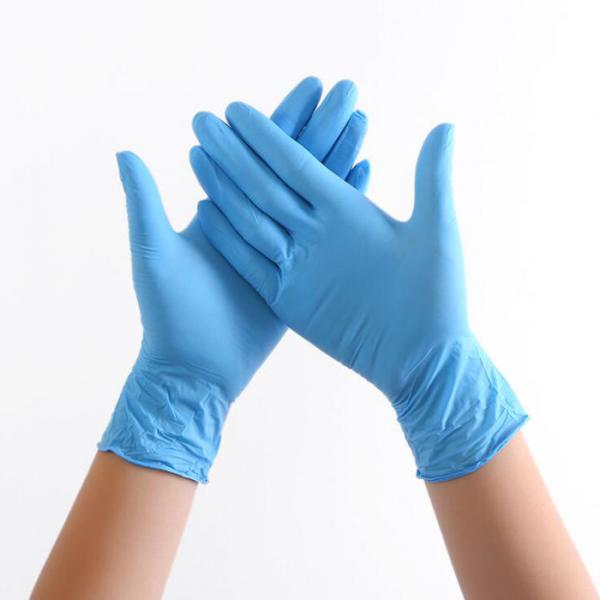Quality blue Nitrile Medical Examination Gloves / Nitrile Exam Gloves Powder Free for sale