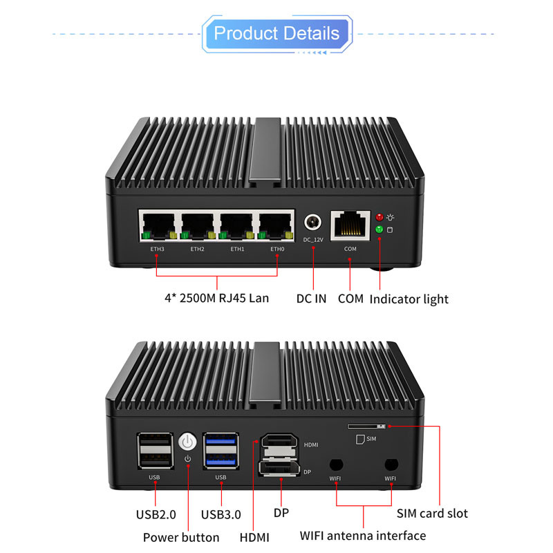 fanless embedded computer Mini Pc N5105 DDR4 Support 4k Hd Mini PC High-performance Win10 Fanless mini pc