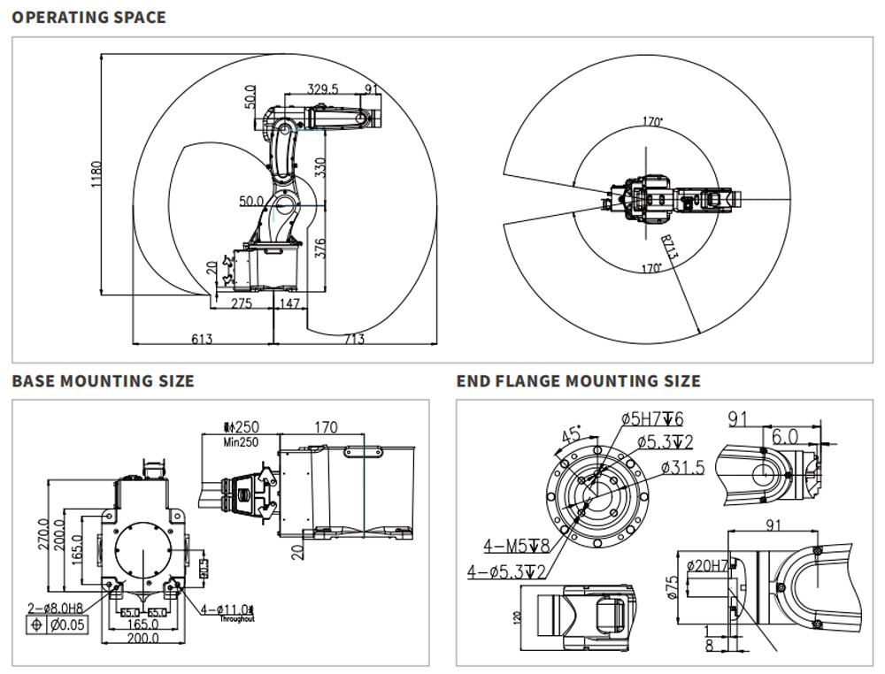 Desktop Robot In Handling Operations Sorting Assembling For 3C Food And Beverage Metal Parts Education Plastic ER7-700
