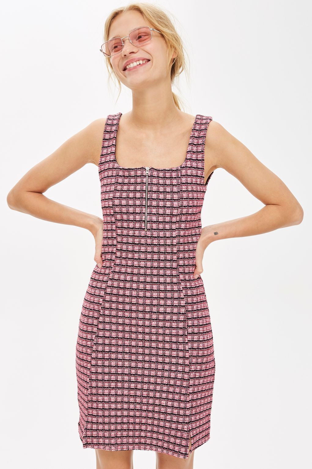 Gingham Women Dress Mini Summer Tank Dresses Ladies