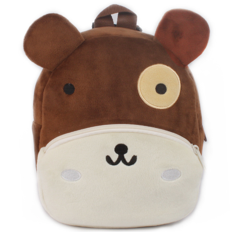 School 3D Cartoon Print Plush Kids Backpack Kindergarten Boys And Girls Mini
