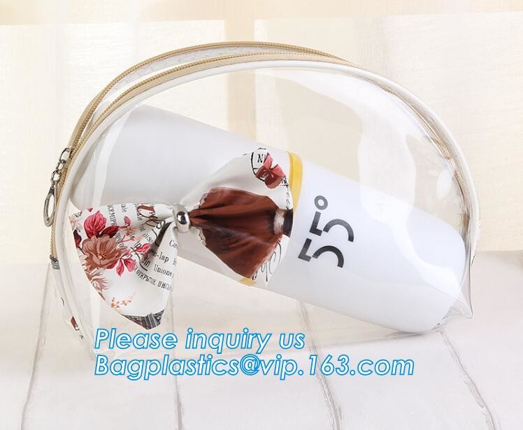 Girl Glitter PVC Fashion Cosmetic Bag, portable travel makeup bag cases bulk women handbag custom transparent clear pvc