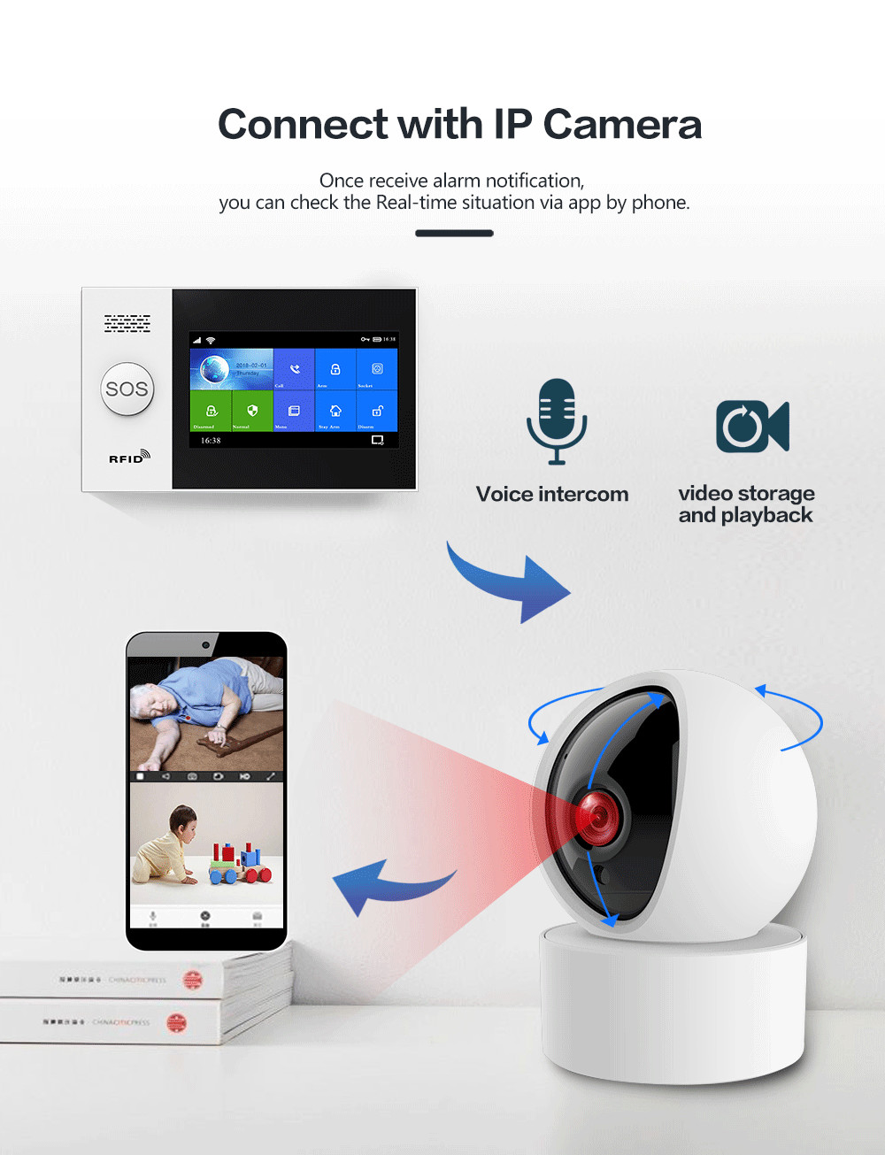 Full Touch Screen Wi-Fi+GSM/4G Home Burglar Alarm System Kit With A Variety Of Smart Accessories