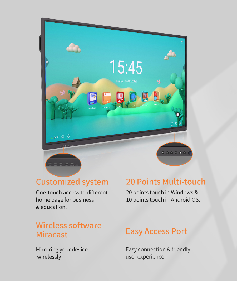 65 Inch Interactive Digital Whiteboard IR Technology Smart Board