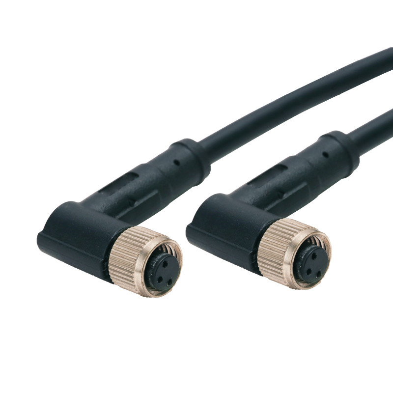 Elbow M8 Cable Connector Male To Female Cable 4p 5P 3P 8 Pin Circular Connector