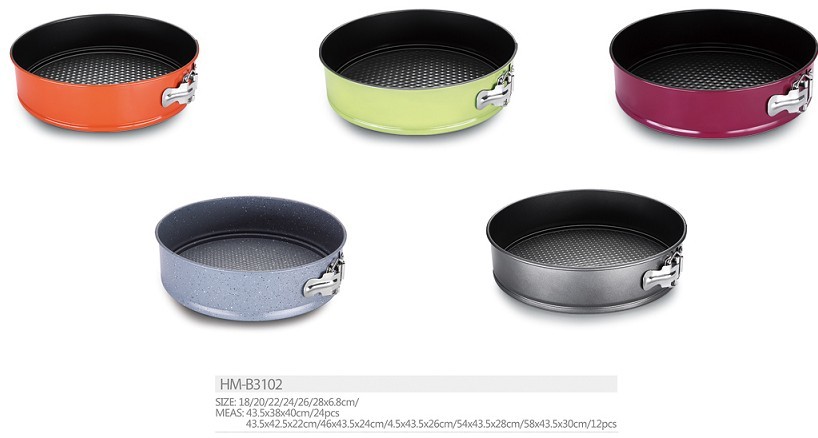 Leakproof Non-Stick Round shape springform cheesecake baking pan set with Removable Bottom