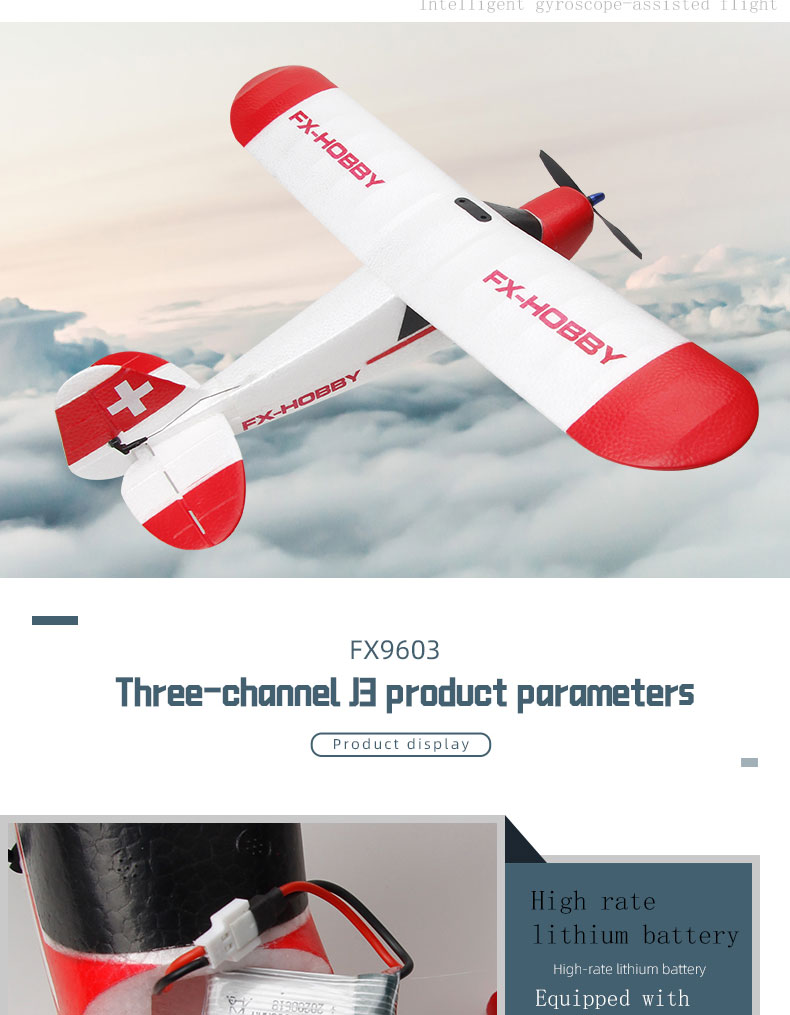 FX9603 2.4GHz 3CH 6-Axis Gyro EPP Foam J3 RC Airplane RTF Fixed Wing Outdoor Remote Control Plane Aircraft RC Glider Flying Toys
