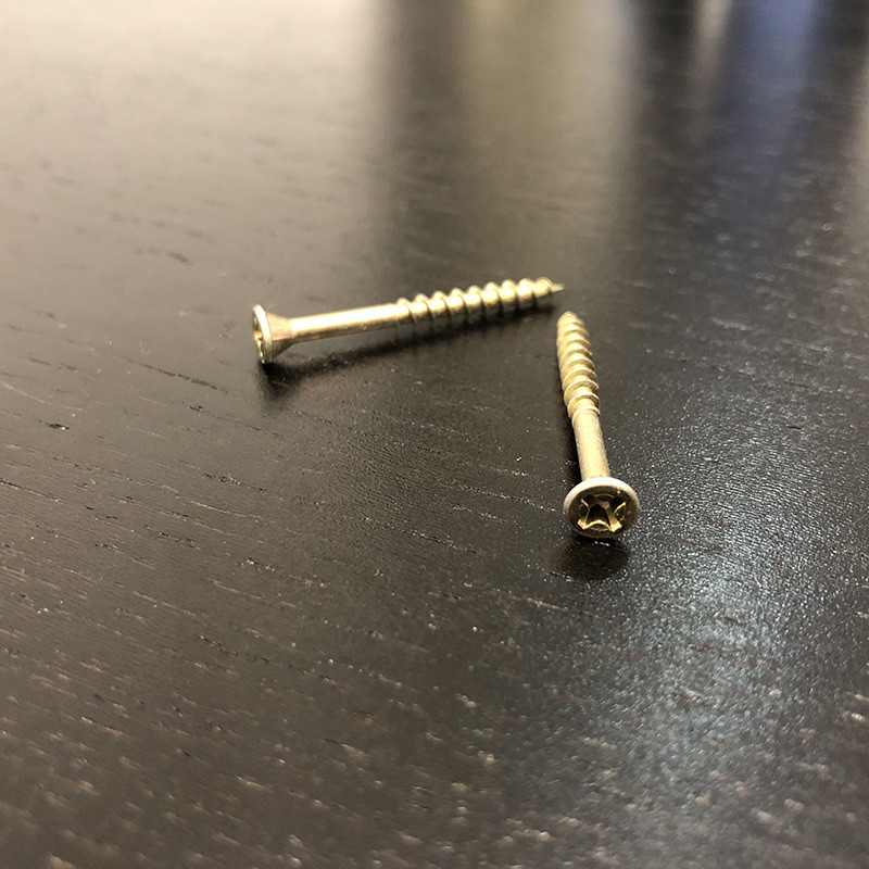 M2.5x35mm Yellow Zinc Cross Recessed Countersunk Head Screw for Chipboard