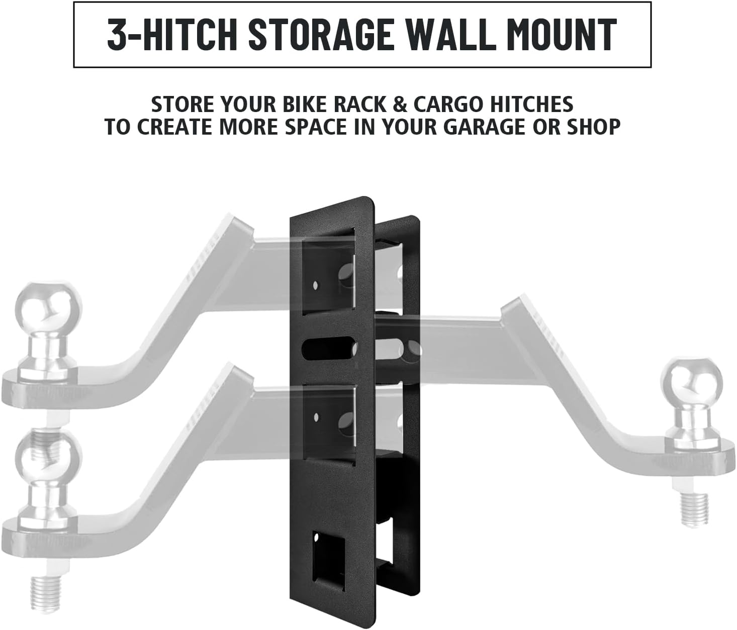 Wall Mount Bike Cargo Rack Hanging Garage Wall Organizer Trailer Hitch Receiver Storage 3 Hitch Storage Mount