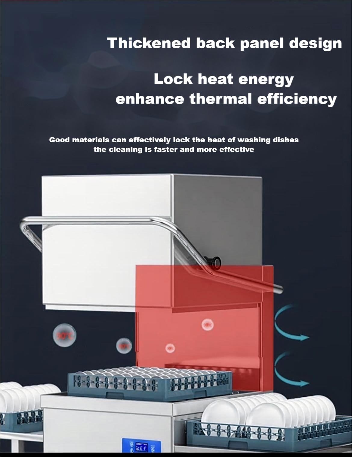 60AS Automatic Dishwasher Machine Fully Integrated Commercial Dishwasher Hood
