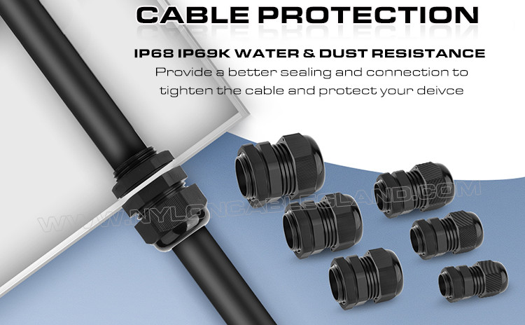 Non-Armoured Plastic BSC Cable Glands, IP68 Waterproof Nylon Cable Strain Relief Fittings for Junction Box