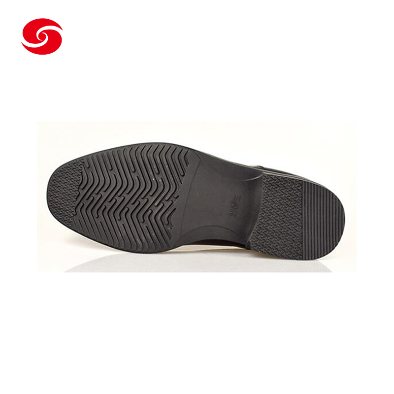 Full Grain Leather Rubber Outsole Military Army Black Officer Shoes