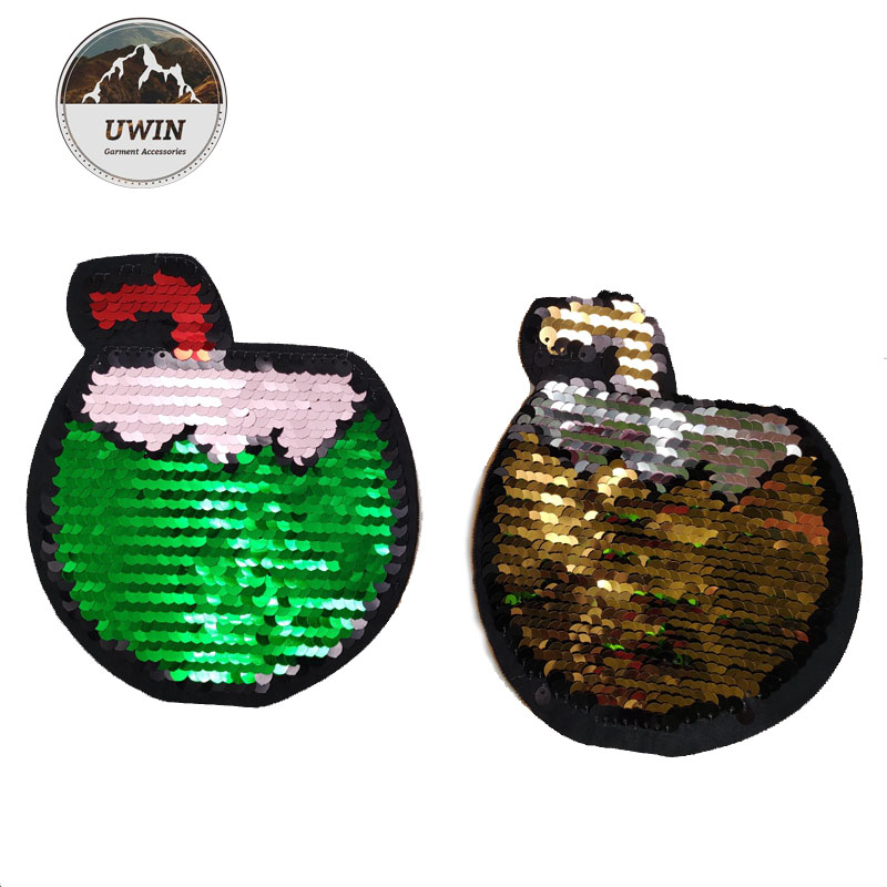 Summer Flip Sequin Patch Kids Clothing Sparkle Sequin Embroidered Patch
