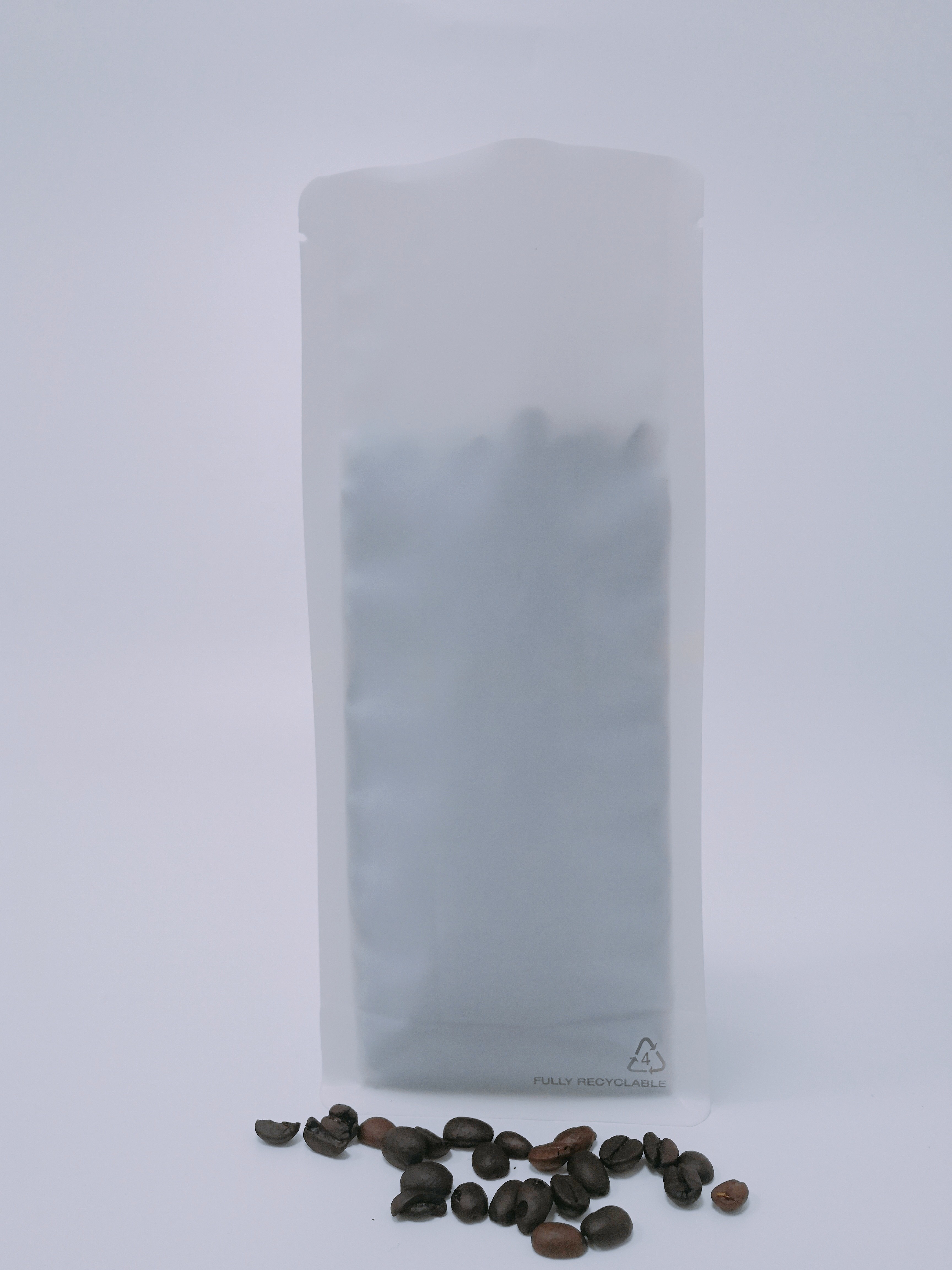 Customizable Flat Bottom Matte White Fully Recyclable Bags