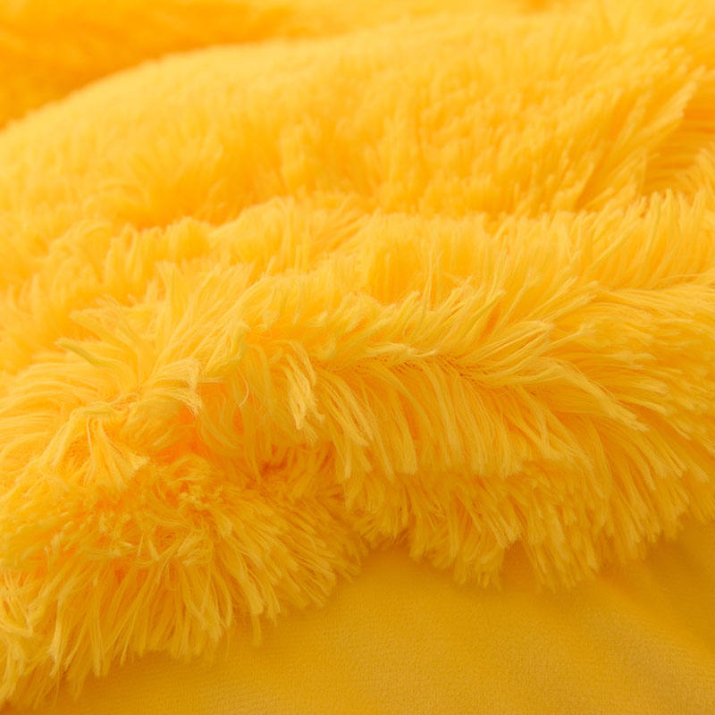 128x68 Fabric Density Mink Fur Velvet Fluffy Plush Bedding Set 4 Pieces Rainbow Color