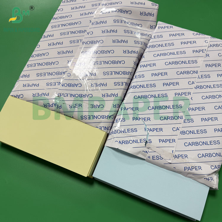 75gr 78gr Carbonless Paper CF Yellow CFB Blue Letter Size 216x279mm Image Black