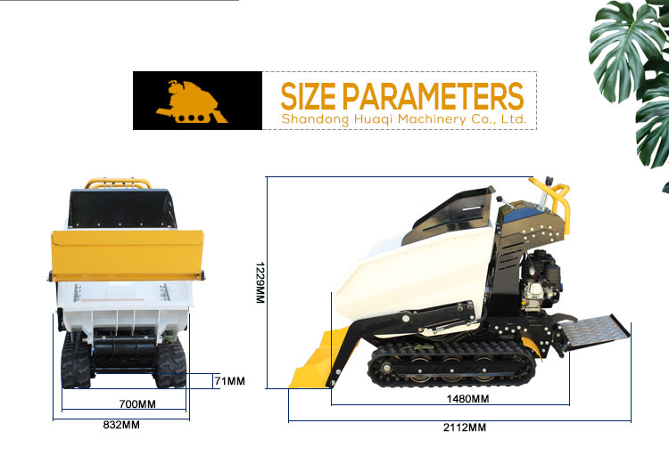 Eaton Hydraulic Valve Mini Transporter Dump Truck for Construction 800KG Capacity