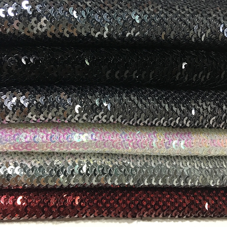 OEM Reversible Sequin Fabric Woven Non Toxic Material Embroidered Pattern