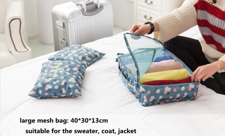 6 Pieces Polyester Travel Laundry Bag For Shoes Clothes