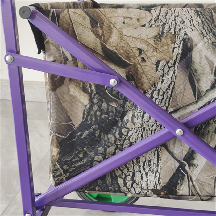 PVC Coating Folding Wagon Cart With Retractable Handle Double Oxford Cloth Pockets